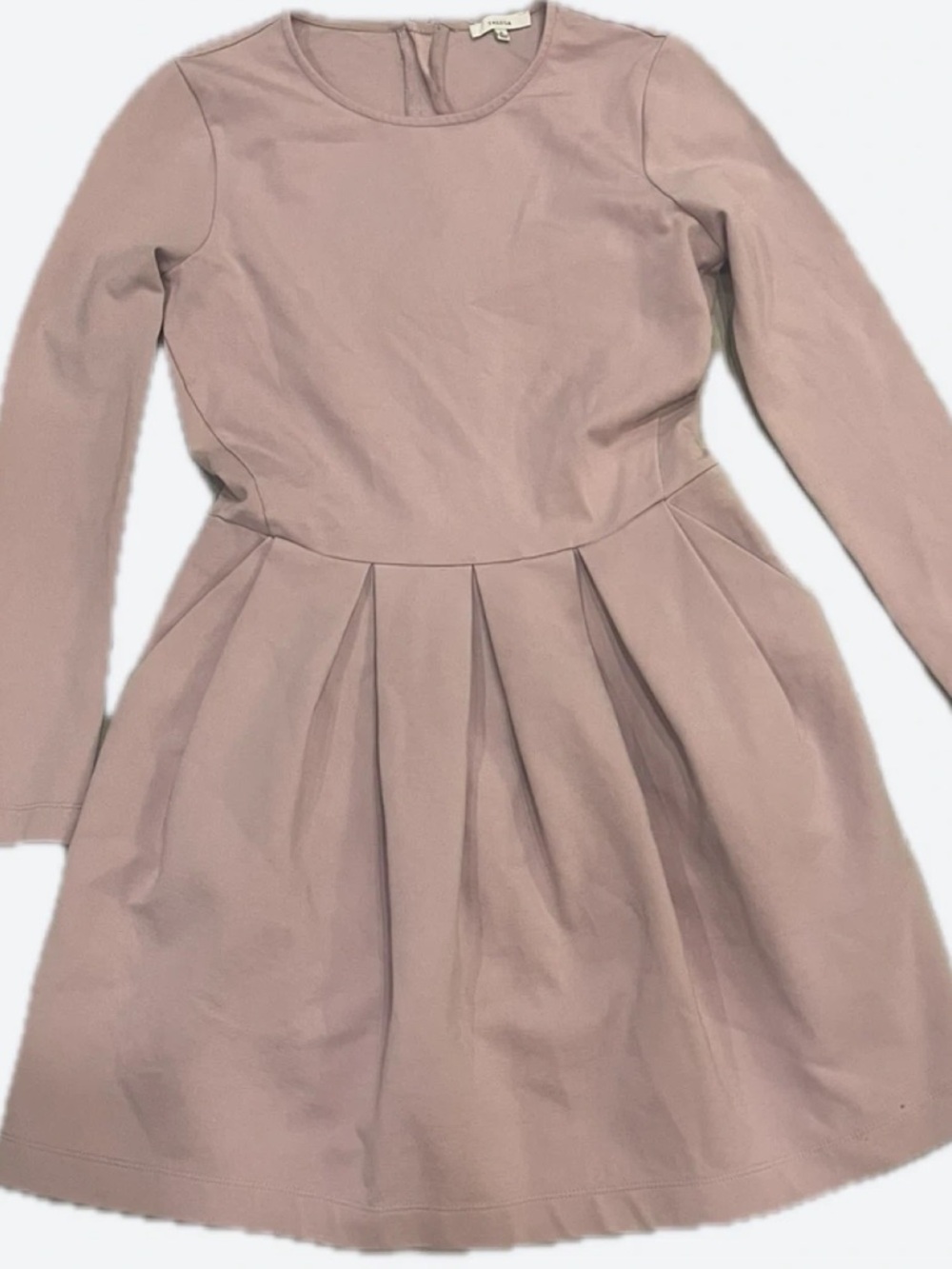 Talula  Long Sleeve Pleated Dress - Dusty Mauve